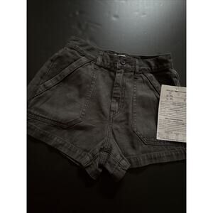 PacSun Womens /Jr Shorts Midrise Slouchy Workwear Shorts, Coal Grey Size 26
